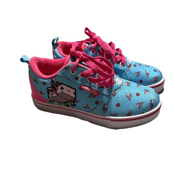 Minecraft Axolotl Pro 20 Heelys Kids Youth Size 3 Aqua Blue/Pink - Picture 1 of 11